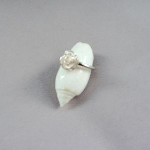 Pink enamel sterling silver ring size 7